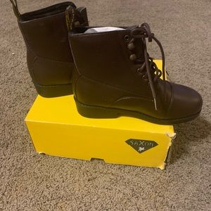 Saxon Brown Leather Childs boots
